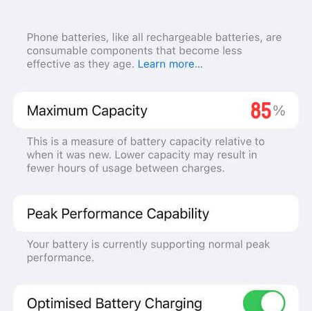 iPhone Battery Health 85 is Good or Bad
